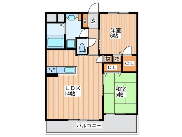 ｸﾞﾗﾝｱｯｼｭ寝屋川ｼﾃｨ-ﾏ-ｸｽｻｳｽﾘｯｼﾞの物件間取画像